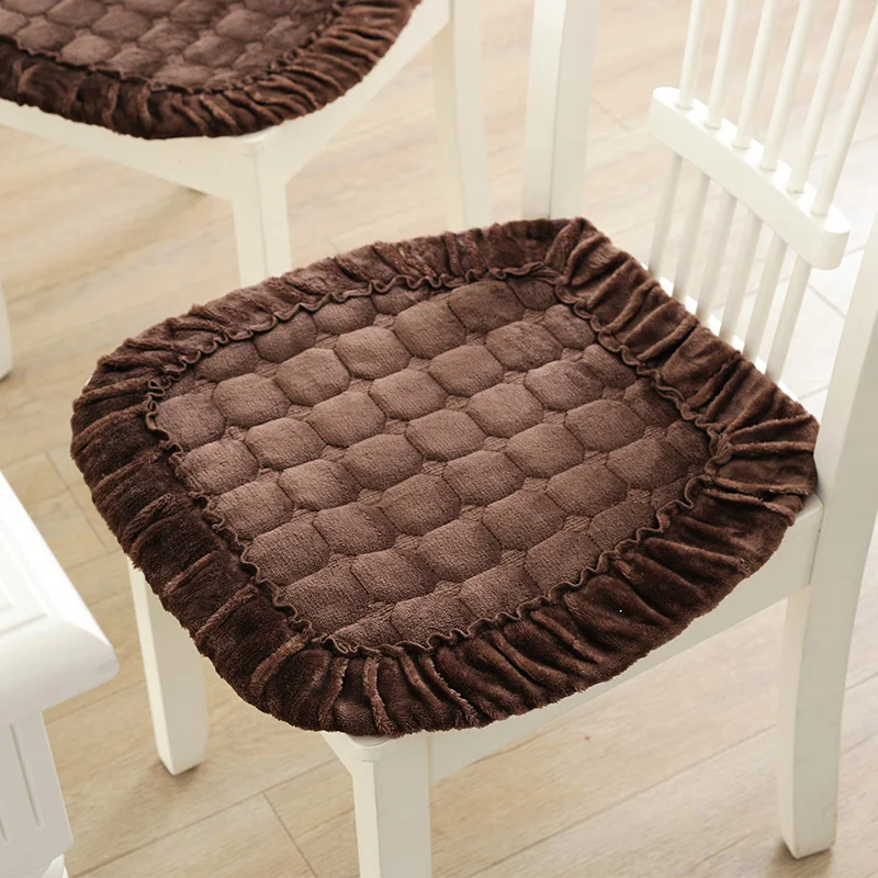 

New Fashine Brushed Chair Cushion For Winter Home Dining Anti-Slip Chair Cussion Modern Grid Pattern 3 Types Seat Mat Car Pad