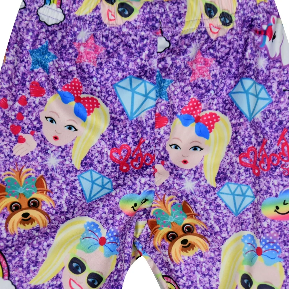 Jojo Siwa/комплекты одежды для девочек Летняя Модная белая футболка с короткими рукавами для девочек+ брюки-клеш 2 предмета, Jojo Siwa, одежда для девочек