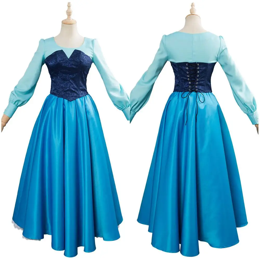 

The Little Mermaid Cosplay Costume Princess Ariel Dress Blue Uniform Women Halloween Carnival Costume Adult Girls Fancy Dress