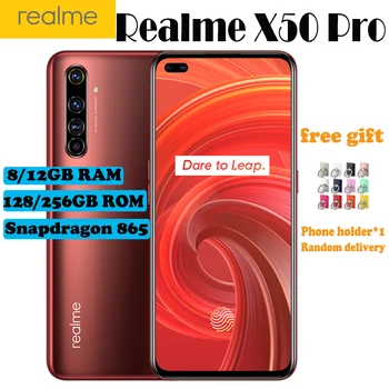 Перейти на Алиэкспресс и купить Realme X50 Pro 5G LTE мобильный телефон 6,44 дюйм8/12 Гб Оперативная память 128/256 ГБ Встроенная память Snapdragon 865 65 Вт SuperDart 64MP Камера Dual SIM NFC телефонов
