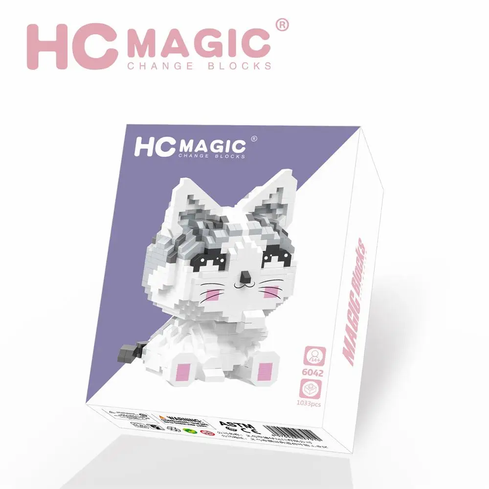 HC Конструкторы "Magic" небольшого размера, мини-кирпичи для игры во милых котят/модель АНИМЕ DIY строительные игрушки аукцион Фигурка Игрушки для девочек Подарки 6041