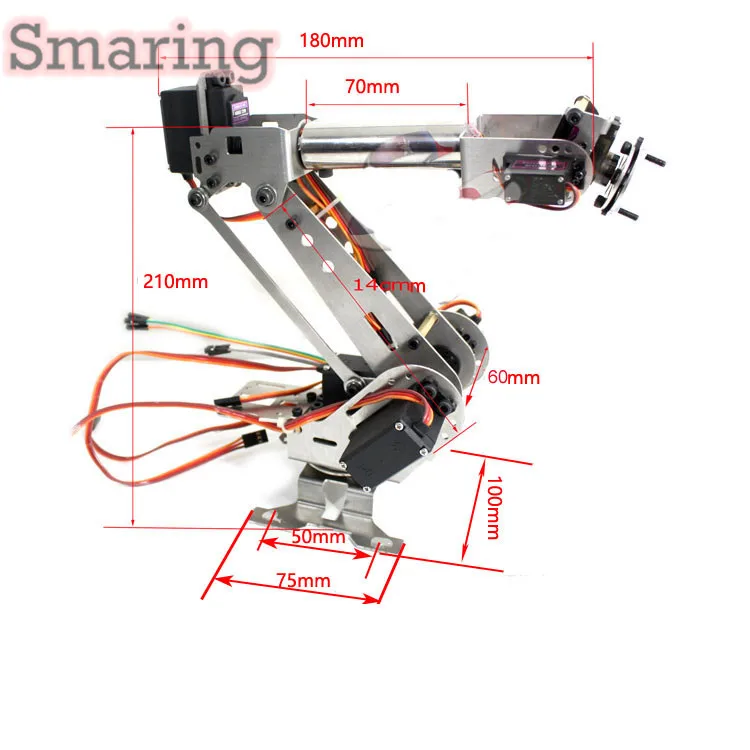 6DOF из нержавеющей стали рука робота DIY сервопривод для образования Multiangle механический робот ручной