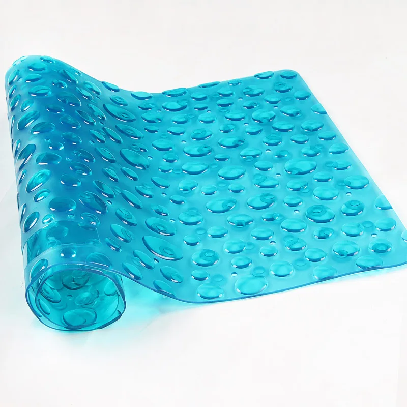 Blue Cobblestone ПВХ чашка для вставки коврик для ванной прозрачный булыжник 38x71 см безопасность для беременных женщин/малышей/пожилых душ Нескользящие коврики - Цвет: Blue Cobblestone