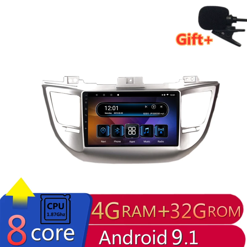 " 4G ram 2.5D ips 8 ядерный Android 9,1 автомобильный DVD мультимедийный плеер gps для hyundai IX35 Tucson 2010 2011 2013 Радио Навигация