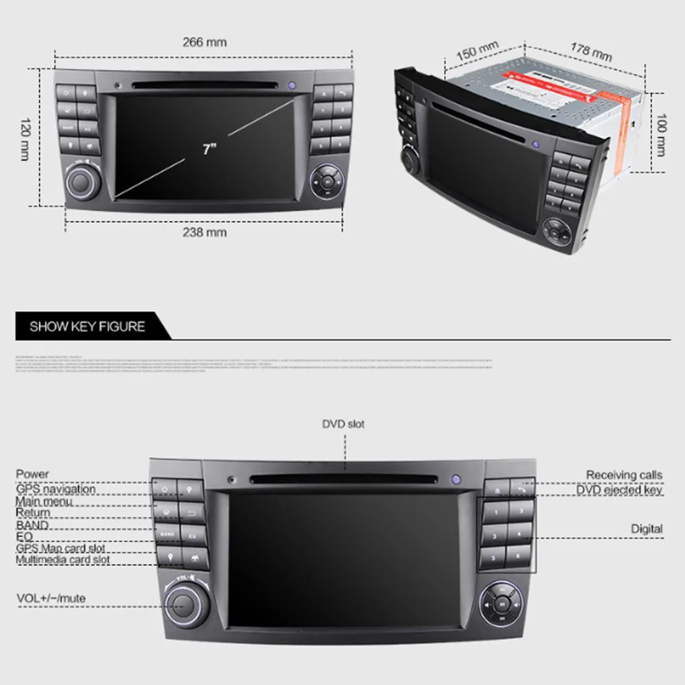 Eunavi 2 Din Android 9 автомобильный мультимедийный плеер для BENZ W211 CLS W219 CLK W209 g класс W463 7