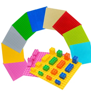 

New 16*16 Dots Big Blocs Base Plates Compatible Blocks Duploed BasePlate Kids DIY Duploed Big Blocks Base Plate Bricks Floor Toy