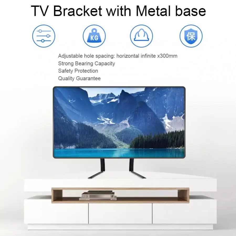 Universal para tv Apoio para Tela Plana de Lcd Ajustável para Monitor Base de Borracha 26 a 43 Suporte Plasma Antiderrapante 25kg - Image 2