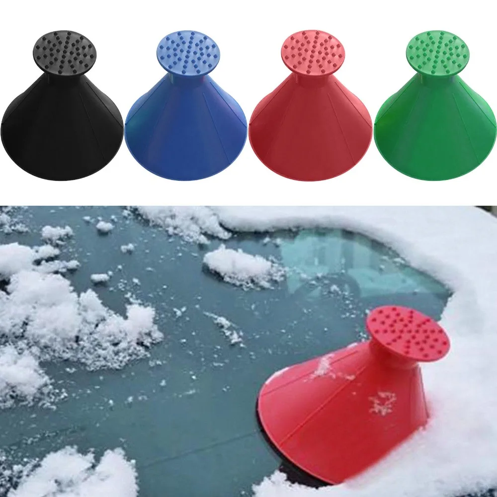 

Magic Window Windshield Car Ice Scraper Cone Shaped Funnel Snow Remover Tool Scrape A Round snow cleaner
