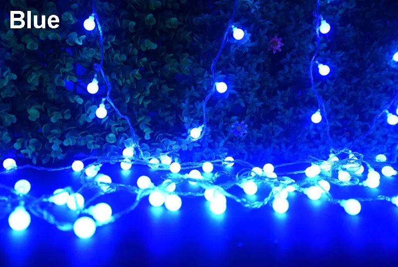 ЕС вилка 10 м 100LED 20 м 30 м елка на Рождество гирлянды огни сказочные занавески наружные гирлянды праздничные украшения - Испускаемый цвет: blue
