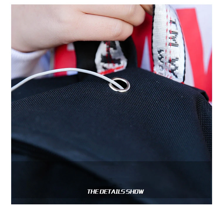 Chain Canvas female book bag backpack 5pcs/set school bag schoolbag travel pack fashion Tassel women teenage teenagers girl