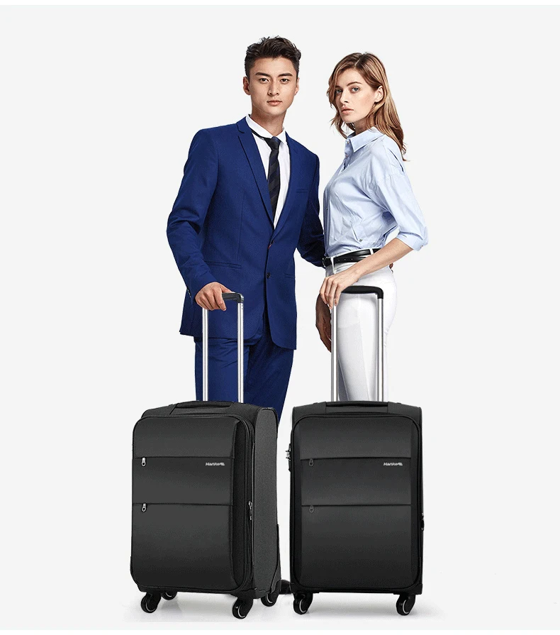 Tanie Hanke Softside bagaż podręczny biznes walizka podróżna Carry On rozbudowy Design czarna sklep