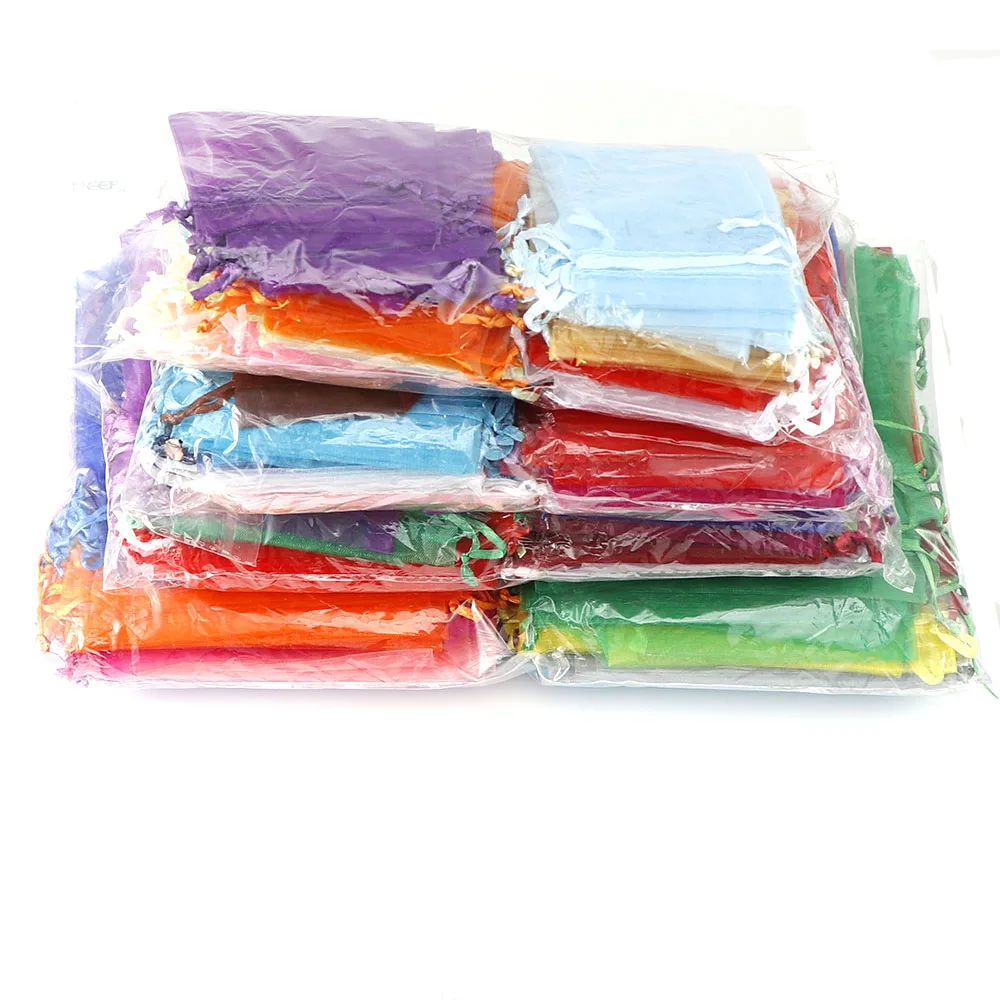 50pc 7x9 9x12 11x16 13x18CM Organza Bags Jewelry Packaging Bags Christmas Wedding Party Bags Gift Candy Box Chocolate Bags