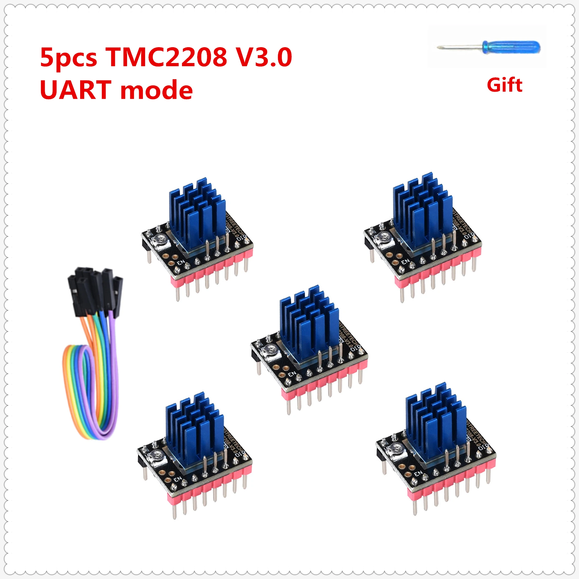bigtreetech tmc2208 v3.0 3d printer stepper driver stepping motor module stepstick TMC 2208 engine parts for SKR V1.3 5pcs/pack |