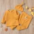 3шт Baby Girls Boy Waffle Pattern Suit Set, Сплошной Круглый Вырез Пуловер С Длинным Рукавом+ Брюки+ Шляпа, Желтый/Синий/Коричневый/Белый
