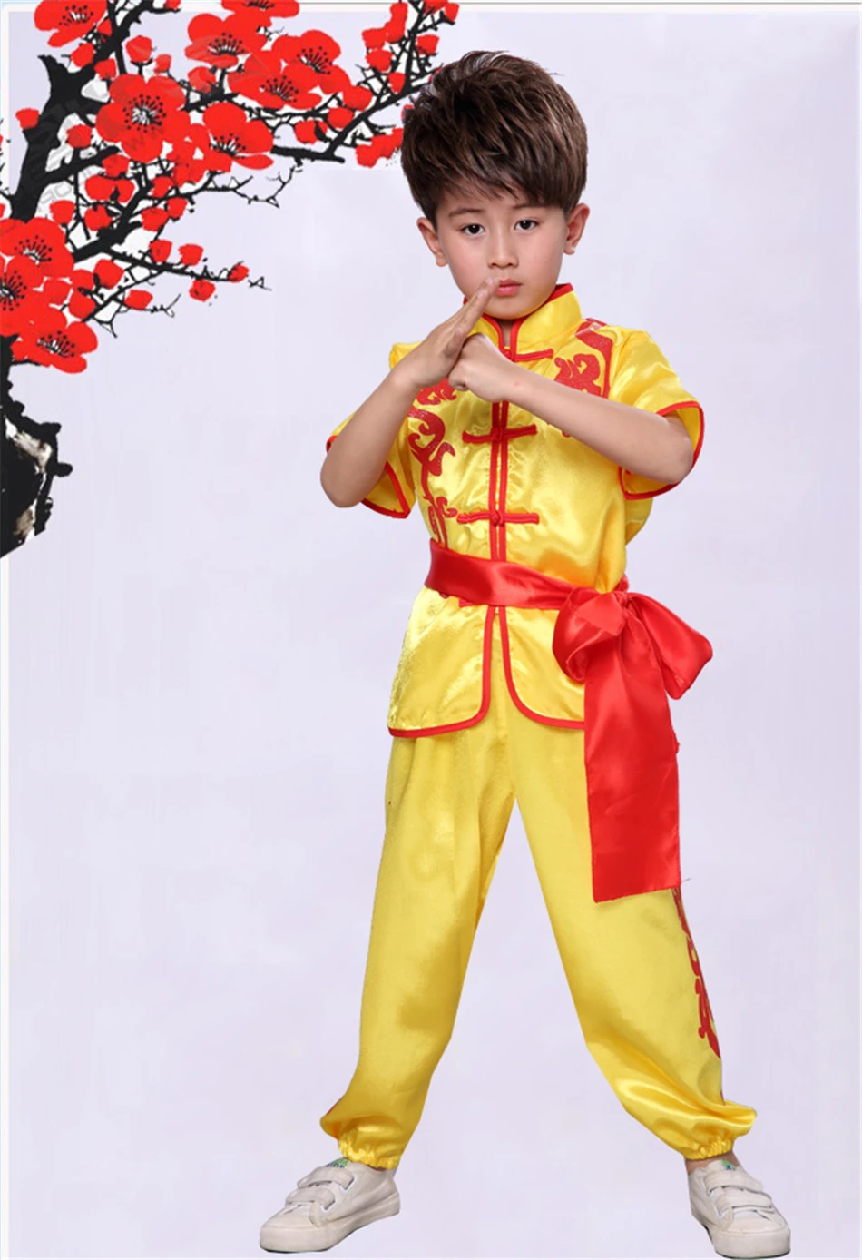 Traditional Chinese Style Kung Fu Wushu Clothing Kids Stage Party Performance Team Dance Wear Hanfu Tai Chi Competition Uniforms
