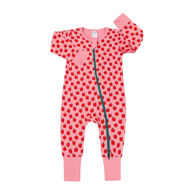 Хлопковые детские комбинезоны; одежда с длинными рукавами для новорожденных; комбинезон для младенцев; Детский комбинезон на молнии с цветочным принтом; одежда для сна; PQ196
