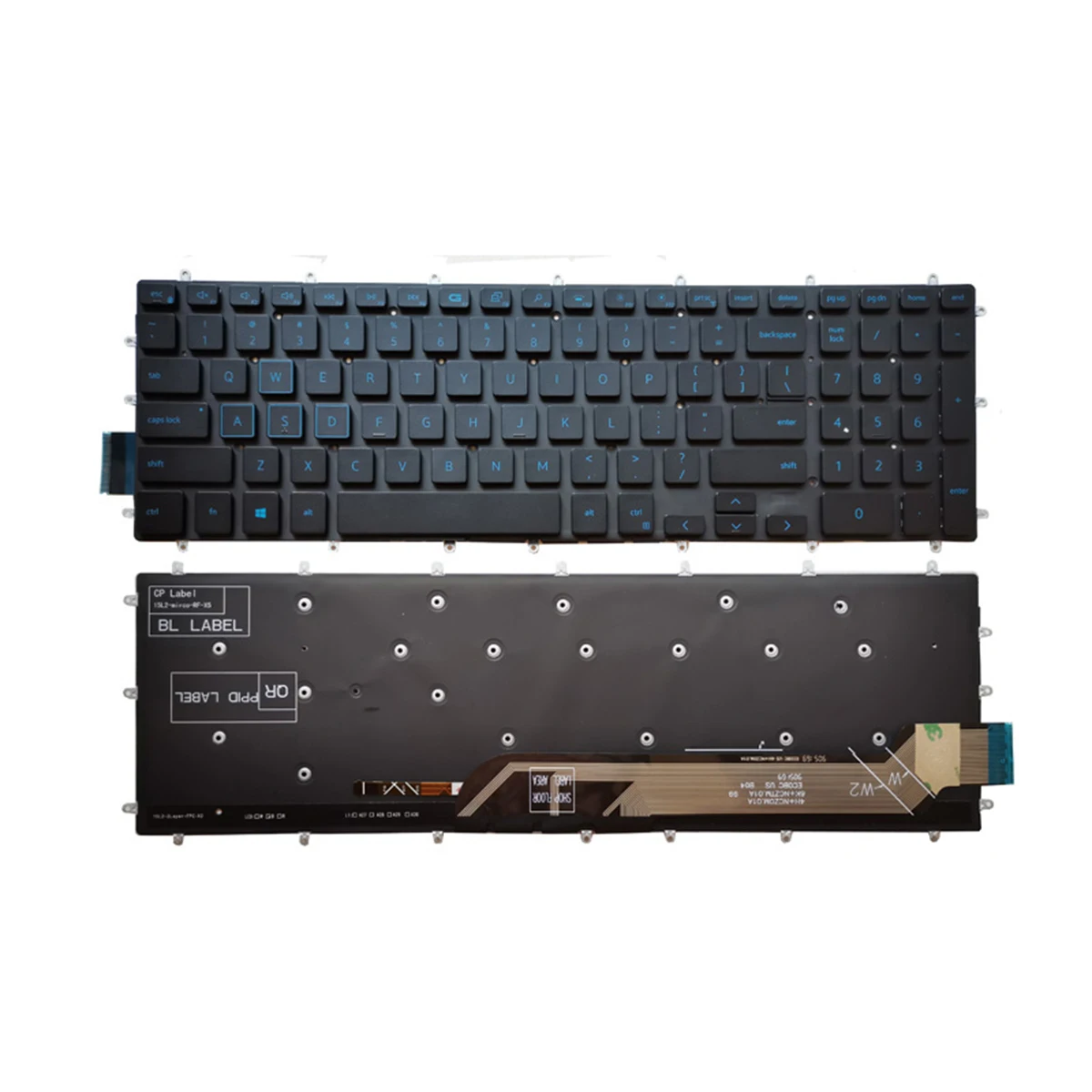 Черная клавиатура с подсветкой Синий шрифт для Dell Inspiron 15 5565 5567 Gaming 7566 | Компьютеры