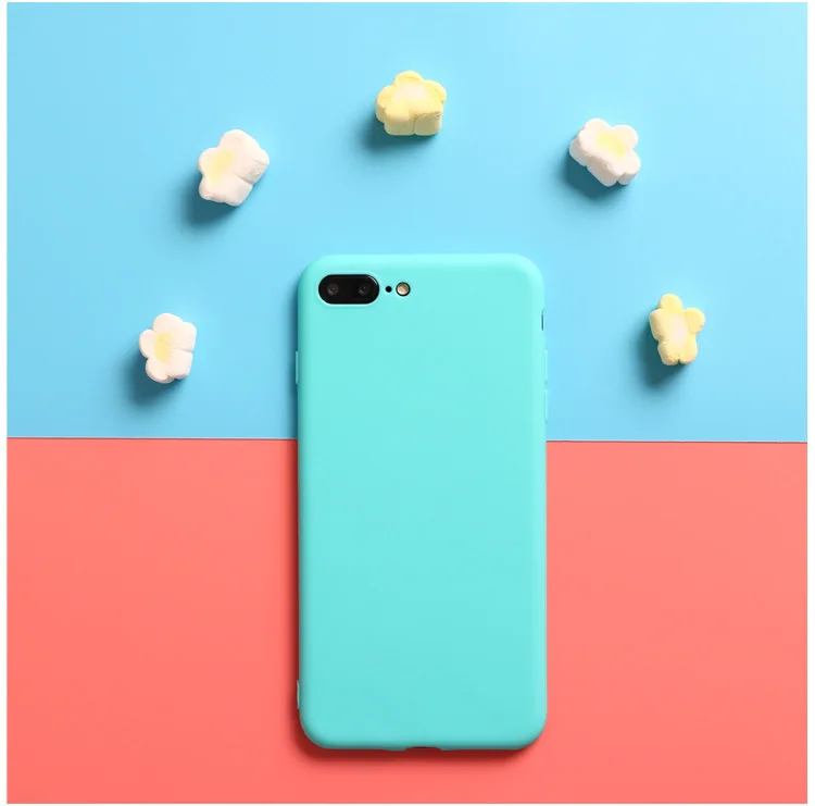 

Candy Color Solid Soft Matte Silicone TPU Case Cover For iphone 6 7 8 Plus X Xs Xr Max Housing Cover