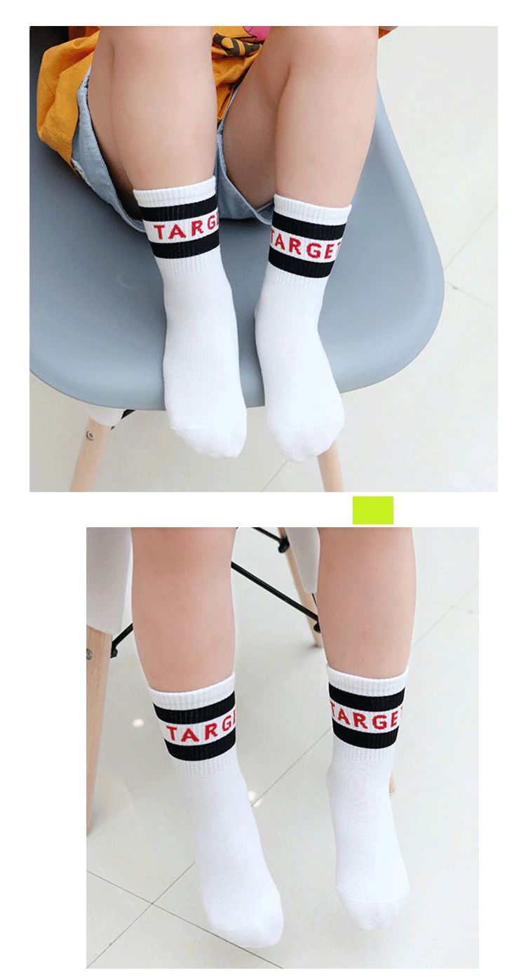 CHILDREN'S Socks Autumn And Winter New Style Lettered Combed Cotton Tube Socks Men And Women Child Baby Sports Short Socks Cotto