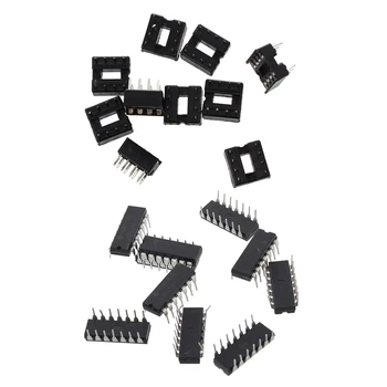 

10 x 8 Pin DIP IC Sockets Adaptor Solder Type Socket & 10 x LM324N Low Power Quad DIP-14 Operational Amplifier.