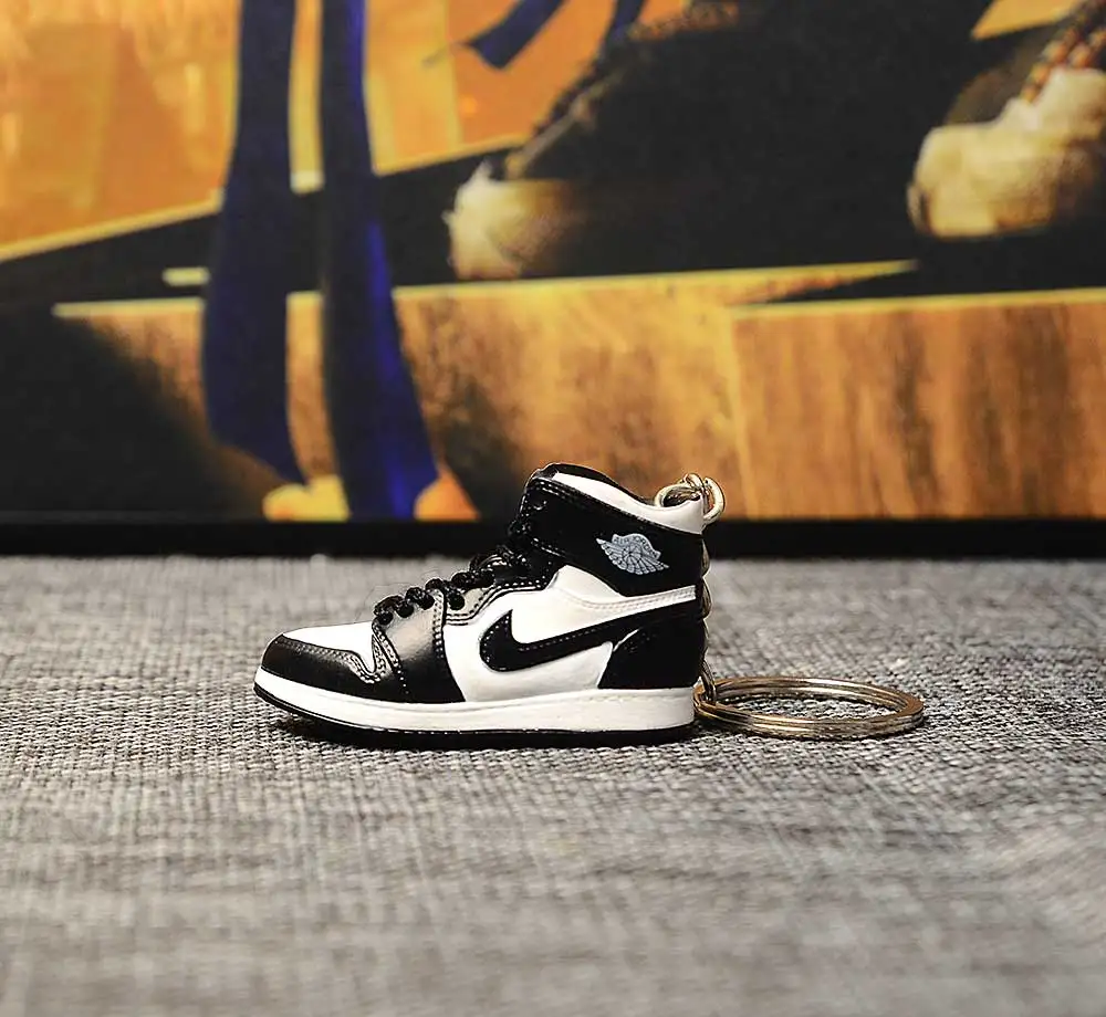 a single shoe w ring Дропшиппинг ПВХ брелок для обуви 1 3D мини-кроссовки "OW CHICAGO" Спортивная обувь Кроссовки брелки - Цвет: a single shoe w ring
