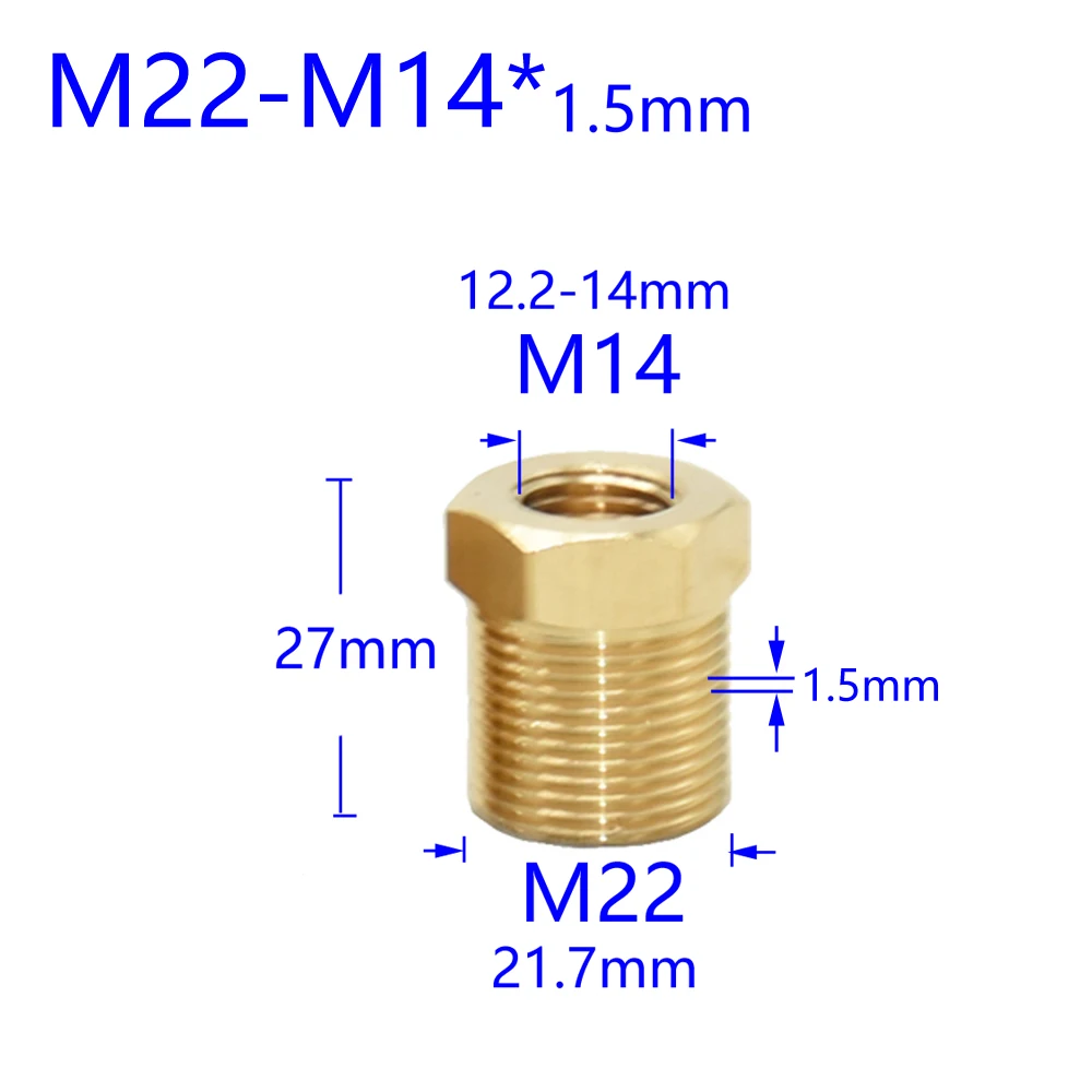 Brass 3/8" 1/2" M14 M18 M22 Thread Connector Male Female For Bubbler Water Purifier Faucet Copper Fittings Tooth Spacing 1.5mm 