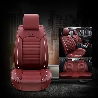 ZRCGL Универсальный Flx автомобильные чехлы для сидений для Ssangyong все модели Rexton Korando Rodius ActYon kyron автостайлинг аксессуары - Название цвета: Red wine