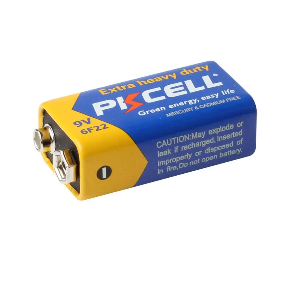 PKCELL 12 штук 9V 6F22 Батарея супер сильный батареи 9В PPP3 не Перезаряжаемые для радио