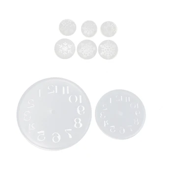 

8 Pcs Silicone DIY Jewelry Mold Pendant Watch Clock Shaped Fondant Cake Jewelry Casting Molds ,2 Pcs Arabic Numerals & 6 Pcs Sno