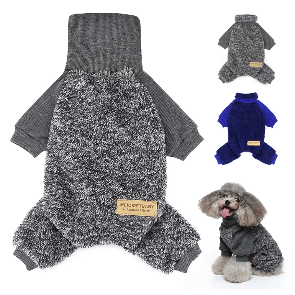 Cute Hoodie Pet Dog Pajamas Clothes Soft Warm Fleece Dogs Jumpsuits Clothing  for Small Dogs Puppy Cats Costume Coat dog costume - AliExpress
