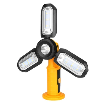 

LED Work Light Battery Powered Hand Lamp Magnetic Base Inspection Torch Emergency Portable Outdoor Lighting Maintenance Foldable