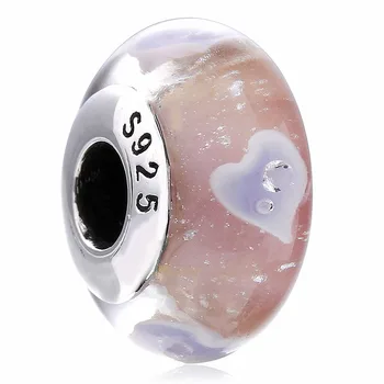 

Original Plentiful Love Hearts Lampwork Murano Glass Beads Fit 925 Sterling Silver Charm Bracelet Bangle DIY Jewelry