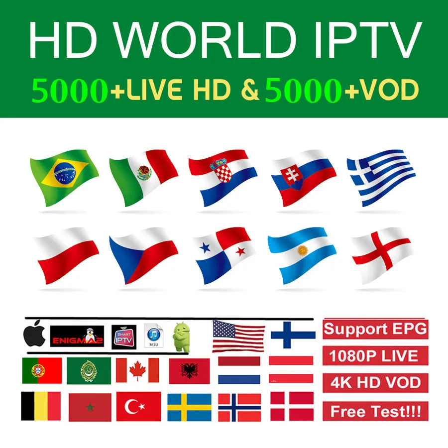 

IPTV M3U Subscription 7500+ Andorid TV Box Portugal France Arabic Spain Premium For Android Box Enigma2 Ssmart TV Box