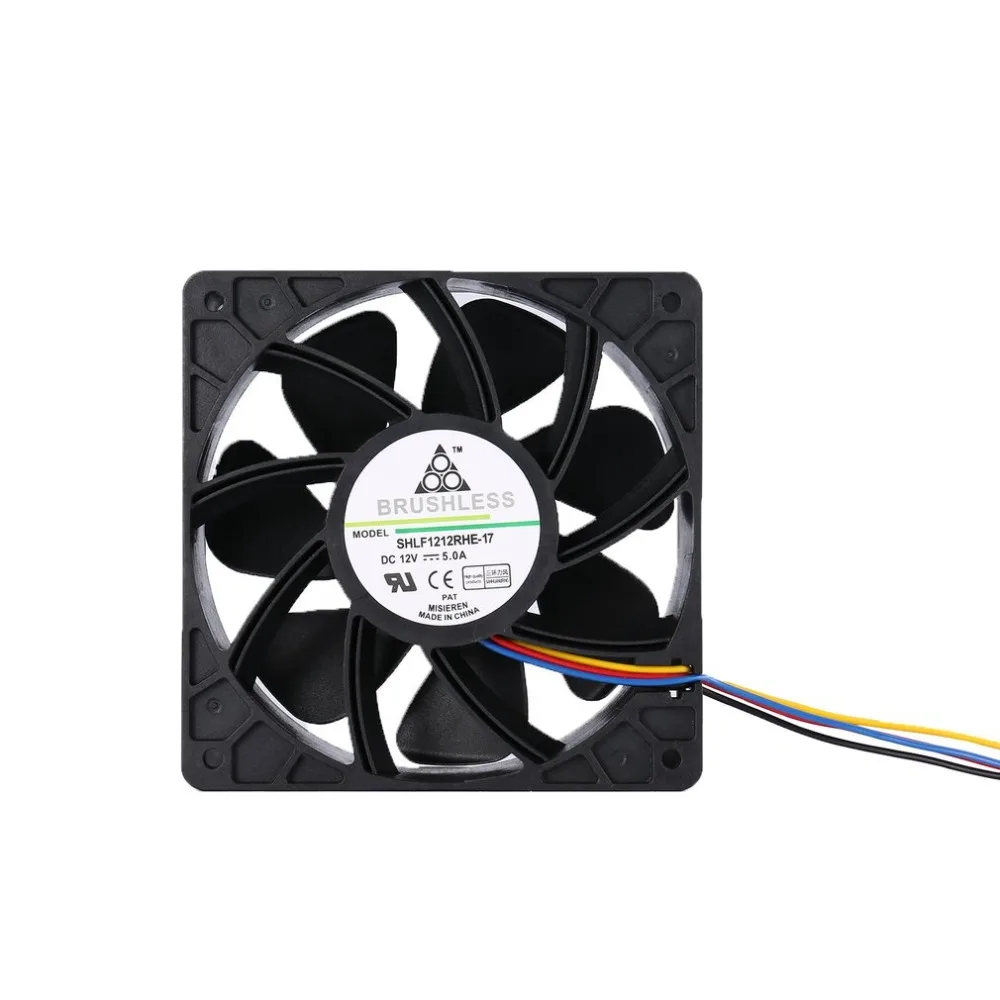 7500 об/мин DC12V 5.0A Майнер охлаждающий вентилятор для Antminer Bitmain S7 S9 4-контактный разъем бесщеточный Замена охладитель низкая Шум