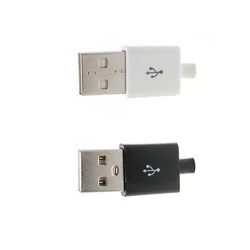 6/12 pieces/batch 2.0 Type A USB male 4Pin square USB connector black and white plastic shell jack tail socket plug terminal DIY