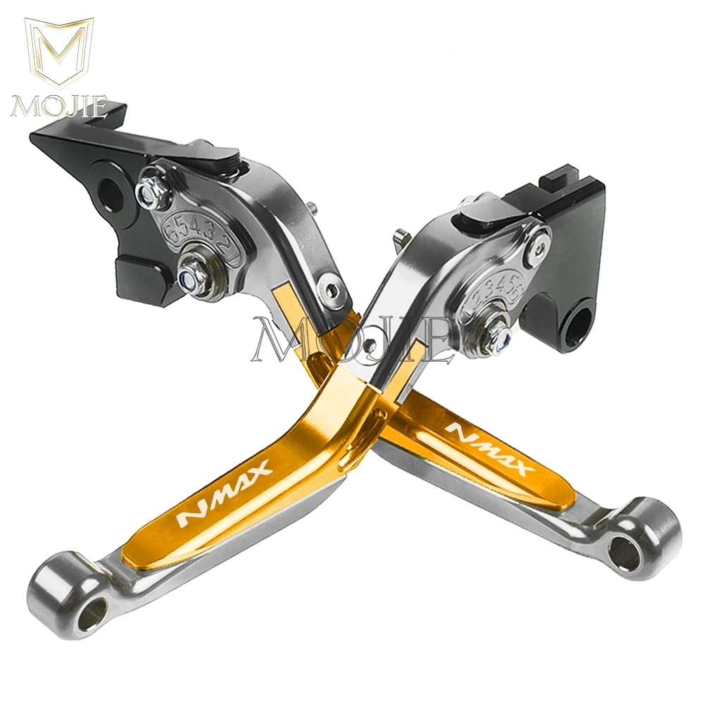 Для YAMAHA NMAX 155 NMAX155 NMAX 125 NMAX 150 N-MAX 125 155- Мотоцикл с ЧПУ регулируемые складные тормозные рычаги сцепления - Цвет: Titanium Gold