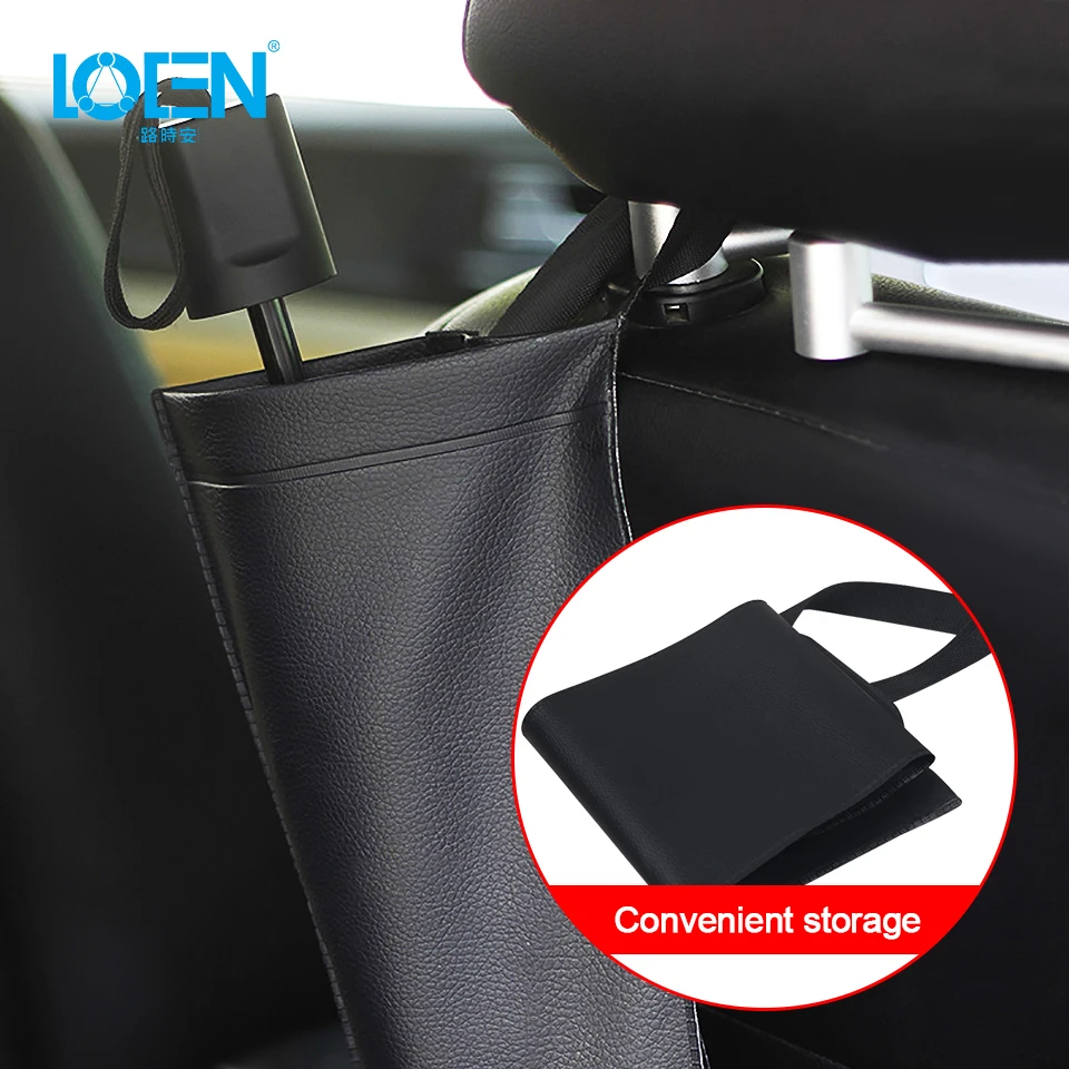 

2019 Practical imitation leather car seat hanging umbrella holder storage bag waterproof bag folding umbrellas and long handle