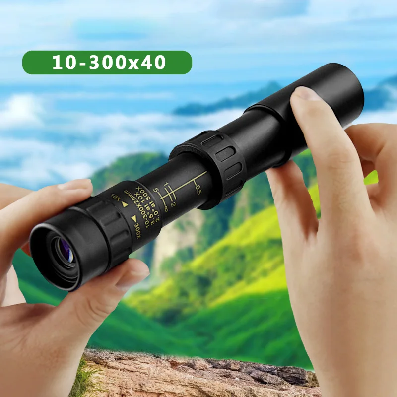 금속 Monocular 강력한 10 300x40 10 30x25 텔레스코픽 줌 쌍안경 약한 빛 밤 비전 HD 휴대용 망원경