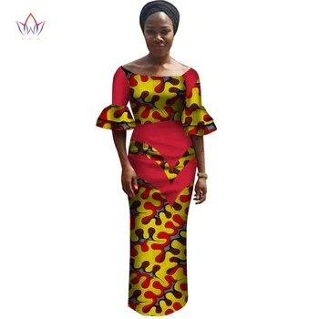 

2019 Summer Bazin Dashiki African Dresses for Women Long Maxi Dress Private Custom Brand African Dresses for Women Africa WY2469