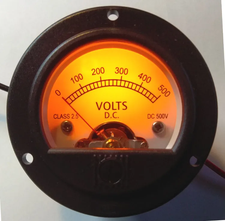 1 шт. 52 мм круглая указка VU Meter DC 500v вольтметр с Желтой подсветкой 8-12 В постоянного