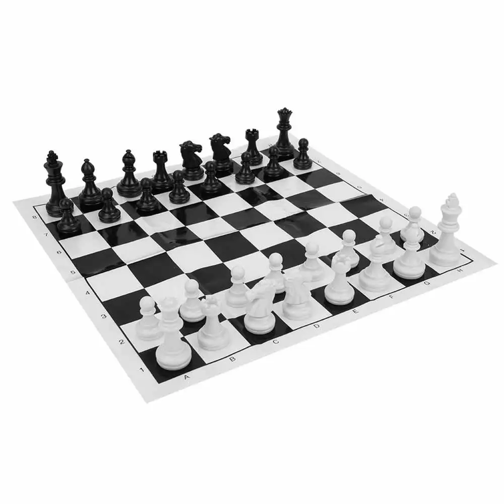 49mm Chess Set Board Games Portable Plastic International Chess Board Set Chessboard for Party Activities chess pieces
