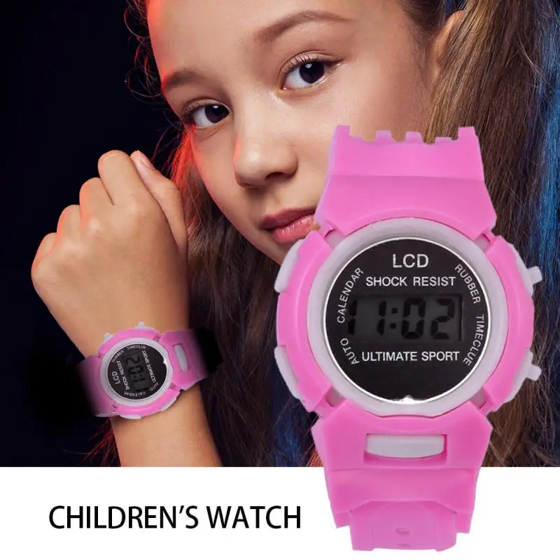 Reloj electrónico para niños, redondo para el teléfono, con pantalla LCD, con dibujos animados, ideal para regalo, 1 unidad