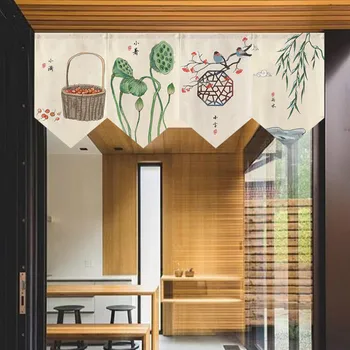 

New Chinese Retro Curtain Decorative Small Curtain Household Short Curtain Triangular Curtain Half Curtain Partition Curtain