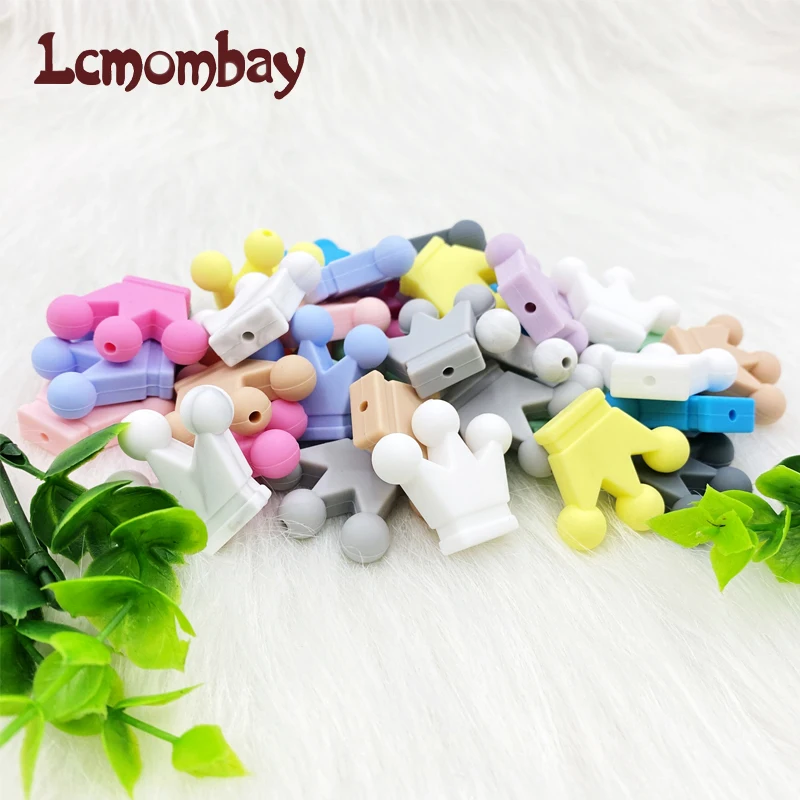 10pcs Food Grade Crown Silicone Beads Baby Teething Toys Silicone DIY Pacifier Chain Pendant Accessories Baby Teethers silicone teething toys silicone beads silicone teething beads