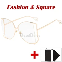 Негабаритная квадратная рамка для очков Женская новая большая рамка Жемчужное Украшение прозрачные линзы солнцезащитные очки для женщин очки