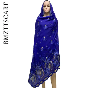 

Latest african Muslim new scarf wrapped extended multicolor outdoor scarf embroidered scarf BM950