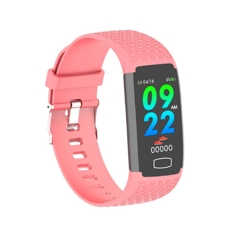 ONEMIX Fashion Smart Fitness Watch Waterproof Sport Pedomoter Oxygen Blood Pressure Monitor Accurate Step Counter Bracelets - Цвет: Pink-H22