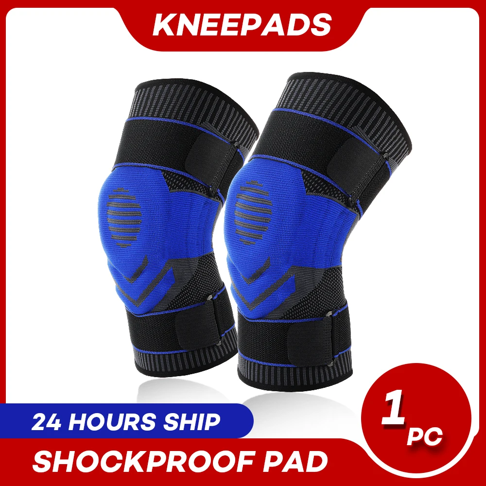 

Противоударный пружинный велосипедный наколенник, силиконовый дышащий наколенник эластичный бандаж на колено для бега, баскетбола