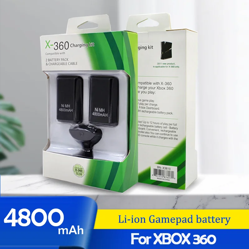 Перезаряжаемые Ni-MH аккумуляторы 4800 мАч + USB-кабель для зарядки беспроводного
