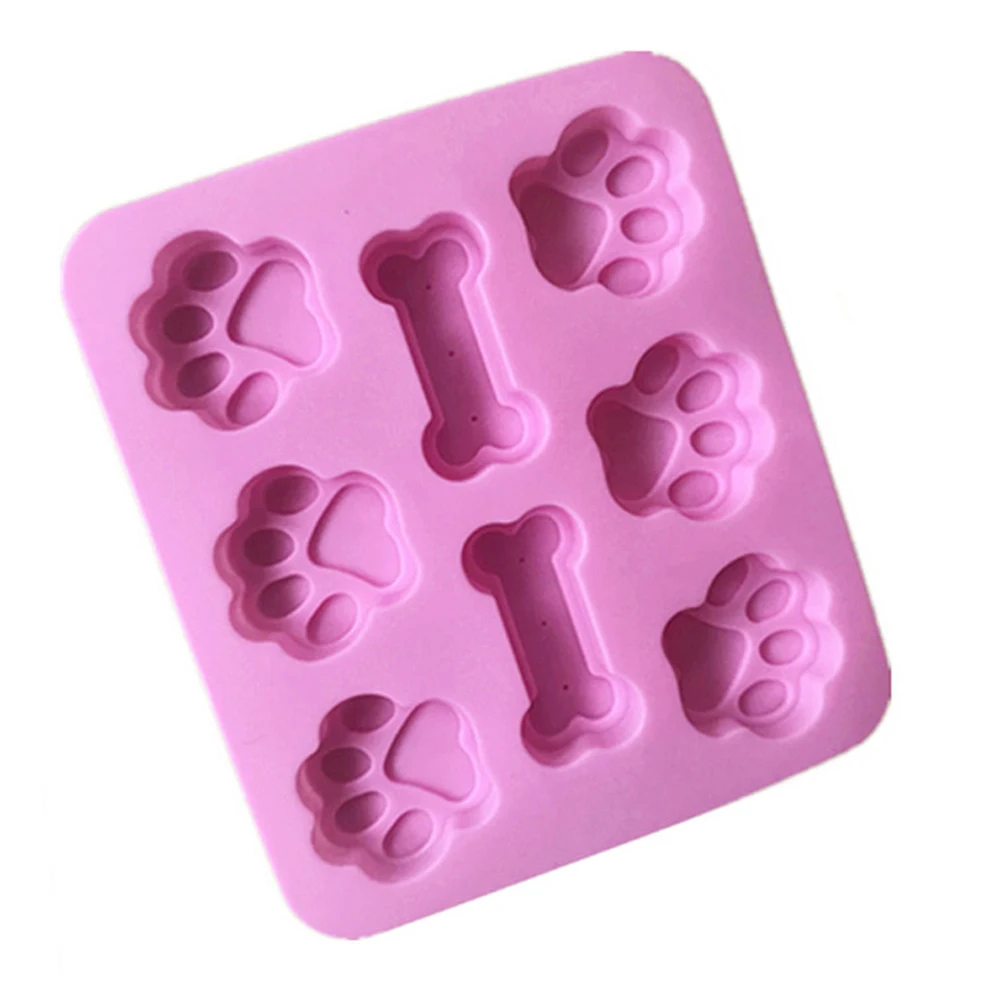 Dog Footprint Feet Mould Cake Molds Bone Mold Creative Cookie Fondant Cat Paw Silicone Bakeware Baking Tools